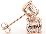 Peach Morganite 10k Rose Gold Stud Earrings 1.40ctw