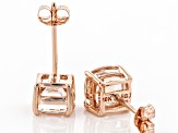 Peach Morganite 10k Rose Gold Stud Earrings 1.40ctw