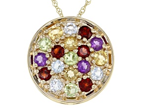 Red Garnet 10K Yellow Gold Pendant With Rope Chain 0.57ctw