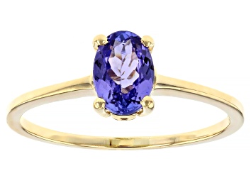 Picture of Blue Tanzanite 10k Yellow Gold Ring 0.75ct