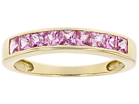 Pink Sapphire 10k Yellow Gold Ring 0.60ctw