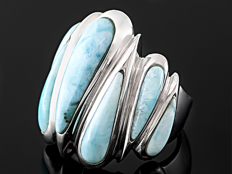 Blue Larimar Sterling Silver Ring.