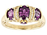 Blue Lab Created Alexandrite 18k Yellow Gold Over Sterling Silver Ring 1.47ctw