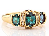 Blue Lab Created Alexandrite 18k Yellow Gold Over Sterling Silver Ring 1.47ctw