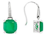 Green Onyx Rhodium Over Sterling Silver Dangle Earrings 6.50ctw.