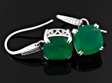 Green Onyx Rhodium Over Sterling Silver Dangle Earrings 6.50ctw.