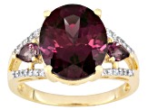 Blue Lab Created Alexandrite 10k Yellow Gold Ring 6.50ctw