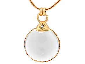 Crystal Matte Gold Tone Medallion Necklace