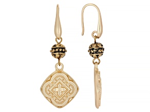 Gold Tone Medallion Earring