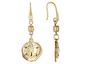 Gold Tone Sand Dollar Earrings