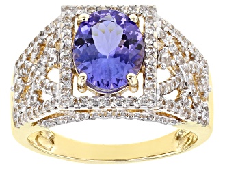 Blue Tanzanite 10k Yellow Gold Ring 2.01ctw