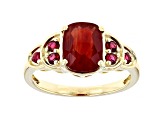 Red Labradorite 10k Yellow Gold Ring 1.81ctw