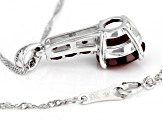 Red Labradorite Rhodium Over 10k White Gold Pendant With Chain 1.53ctw