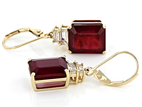 Red Mahaleo® Ruby 10k Yellow Gold Earrings 14.73