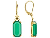 Green Onyx 18k Yellow Gold Over Sterling Silver Earrings