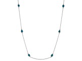 Blue turquoise rhodium over sterling silver necklace