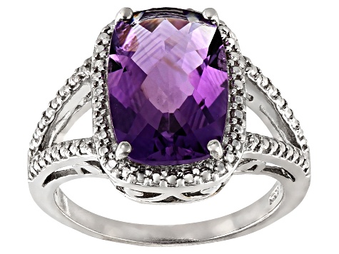 Purple amethyst rhodium over silver ring 4.51ctw - AUH301 | JTV.com