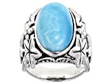 Blue larimar sterling silver ring