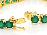 Green onyx 18k yellow gold over sterling silver bracelet
