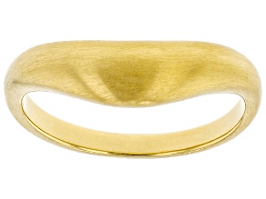 18K Yellow Gold Over Sterling Silver Boomerang Brushed Matte Ring