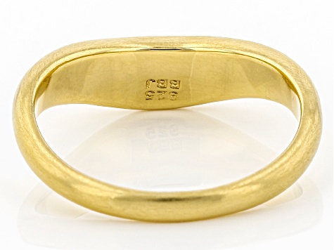 18K Yellow Gold Over Sterling Silver Boomerang Brushed Matte Ring