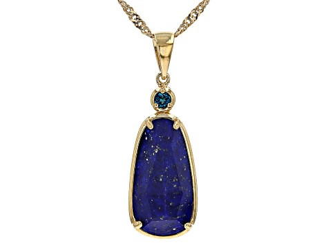 Blue Lapis Lazuli with London Blue Topaz 18k Yellow Gold Over