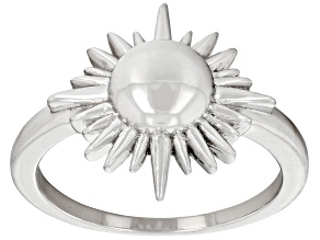 Rhodium Over Sterling Silver Sun  Ring