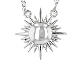 Rhodium Over Sterling Silver Sun Necklace