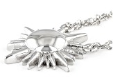 Rhodium Over Sterling Silver Sun Necklace