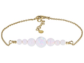 Multi Color Lab Created Opal 18k Yellow Gold Over Sterling Silver Bracelet
