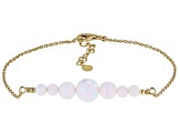 Multi Color Lab Created Opal 18k Yellow Gold Over Sterling Silver Bracelet