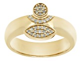 White Argyle Diamond 18k Yellow Gold Over Sterling Silver Ring 0.14ctw