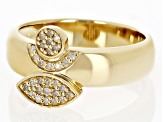 White Argyle Diamond 18k Yellow Gold Over Sterling Silver Ring 0.14ctw