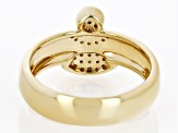 White Diamond 18k Yellow Gold Over Sterling Silver Ring 0.14ctw
