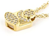 White Argyle Diamond 18k Yellow Gold Over Sterling Silver Pendant With Chain 0.15ctw