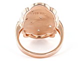 White Zircon 18k Rose Gold Over Sterling Silver  Australian Flag Star Ring 0.14ctw