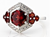 Red Vermelho Garnet™ Rhodium Over Sterling Silver Ring 3.28ctw