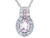 Pink Kunzite Rhodium Over Sterling Silver Pendant With Chain 2.48ctw
