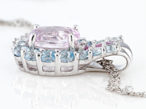 Fabulous Large 130 Carat Pink Teardrop Kunzite Diamond Pendant Necklace