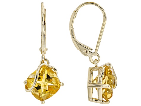 Yellow Citrine 18K Yellow Gold Over Sterling Silver Earring 3.74ctw