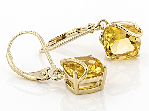 Yellow Citrine 18K Yellow Gold Over Sterling Silver Earring 3.74ctw