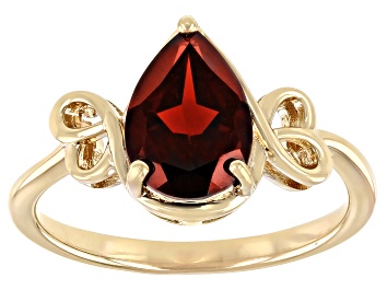 Picture of Red Garnet 18K Yellow Gold Over Sterling Silver Ring 1.10ct