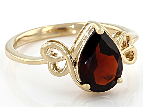 Red Garnet 18K Yellow Gold Over Sterling Silver Ring 1.10ct