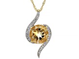 Brown Quartz 18k Yellow Gold Over Silver Pendant With Chain 5.49ctw
