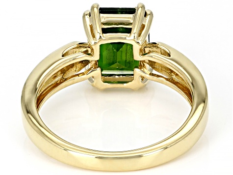 Green Chrome Diopside 18k Yellow Gold Over Sterling Silver Solitaire Ring 2.13ct