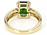 Green Chrome Diopside 18k Yellow Gold Over Sterling Silver Solitaire Ring 2.13ct