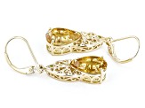 Champagne Quartz With Yellow Diamond 18k Yellow Gold Over Sterling Silver Earrings 4.82ctw