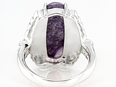 Purple Charoite Sterling Silver Ring
