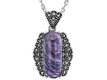 Picture of Purple Charoite Sterling Silver Pendant With Chain