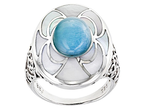 Blue Larimar Sterling Silver Ring